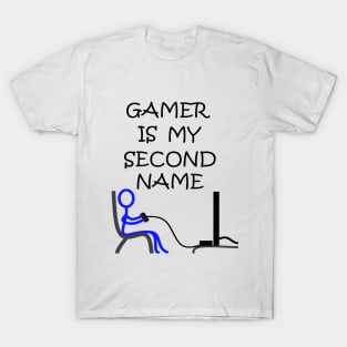 Stick Figure Video Gamer T-Shirt